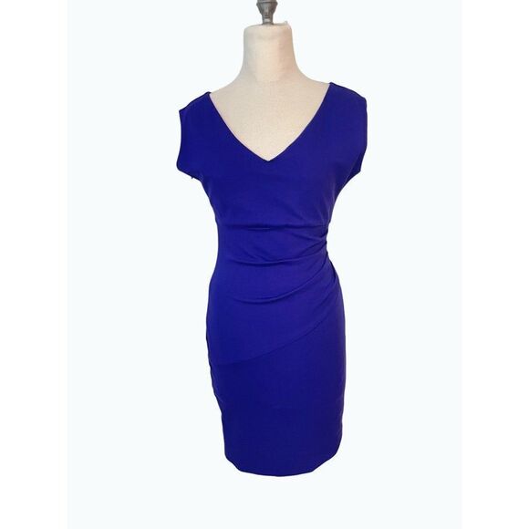 Diane von Furstenberg DVF Jori ruched Purple Sleeveless Dress 6 8 - Picture 2 of 6